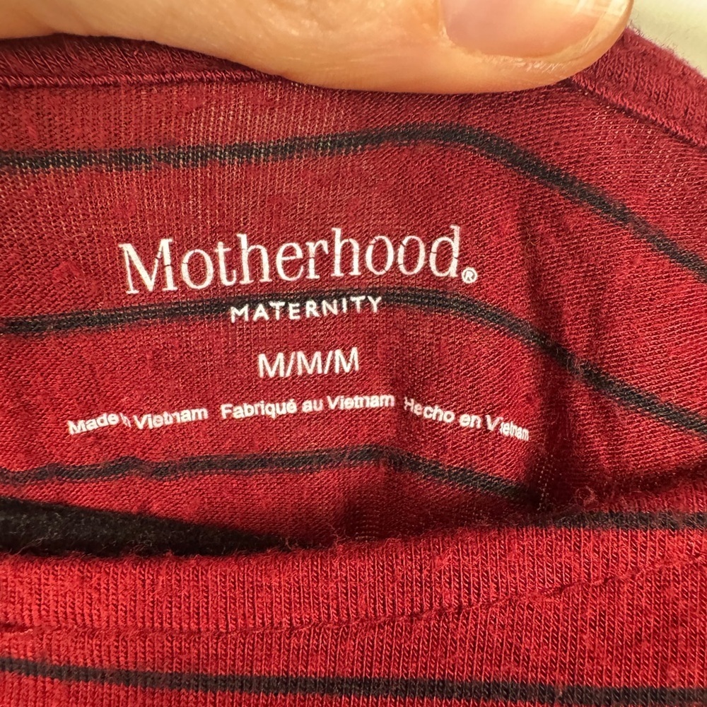 Women's Motherhood Red Striped Top - Picture 2 of 7